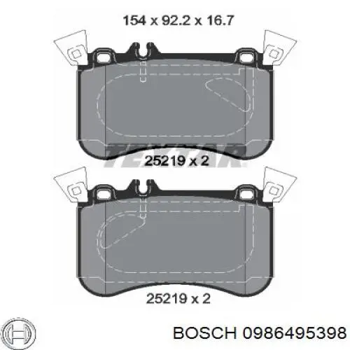 0986495398 Bosch pastillas de freno delanteras