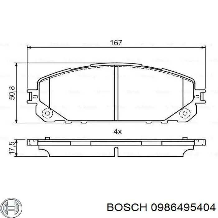 0986495404 Bosch pastillas de freno delanteras