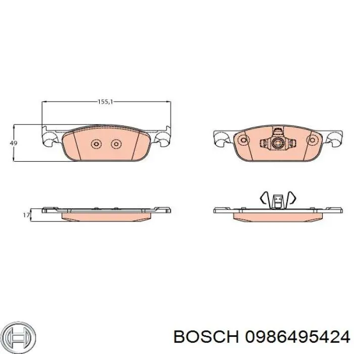 0986495424 Bosch pastillas de freno delanteras