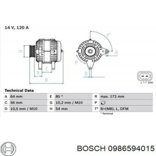 0 986 594 015 Bosch sensor abs delantero derecho