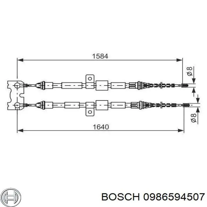 0986594507 Bosch sensor abs trasero derecho