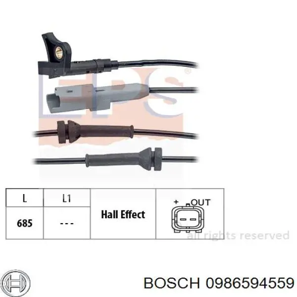 Sensor ABS 0986594559 Bosch