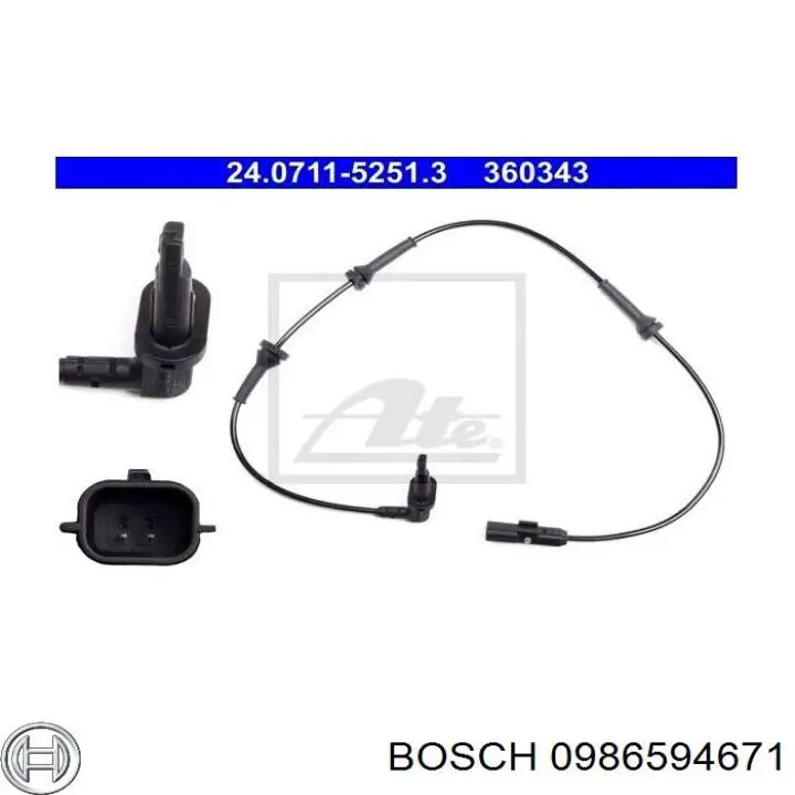0986594671 Bosch sensor abs delantero