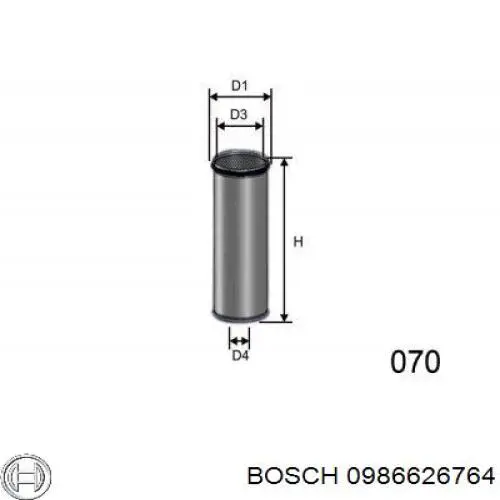 0986626764 Bosch filtro de aire