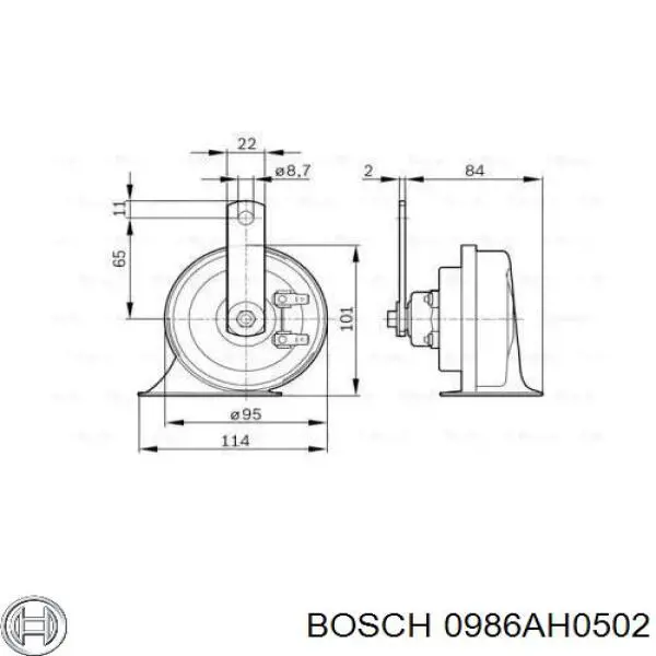 Claxon 0986AH0502 Bosch