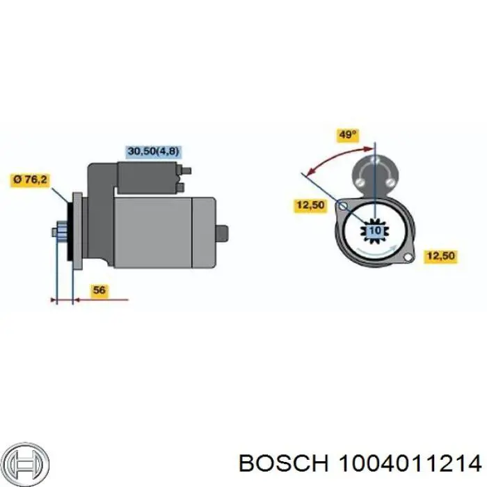 Inducido, motor de arranque Bosch 1004011214