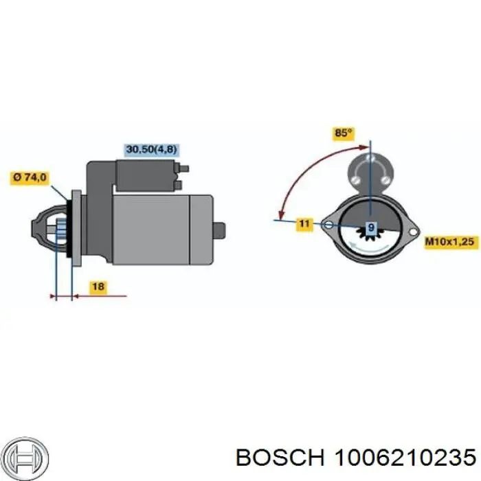 1006210235 Bosch Bendix motor de arranque