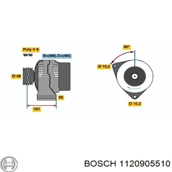 1120905510 Bosch cojinete, alternador