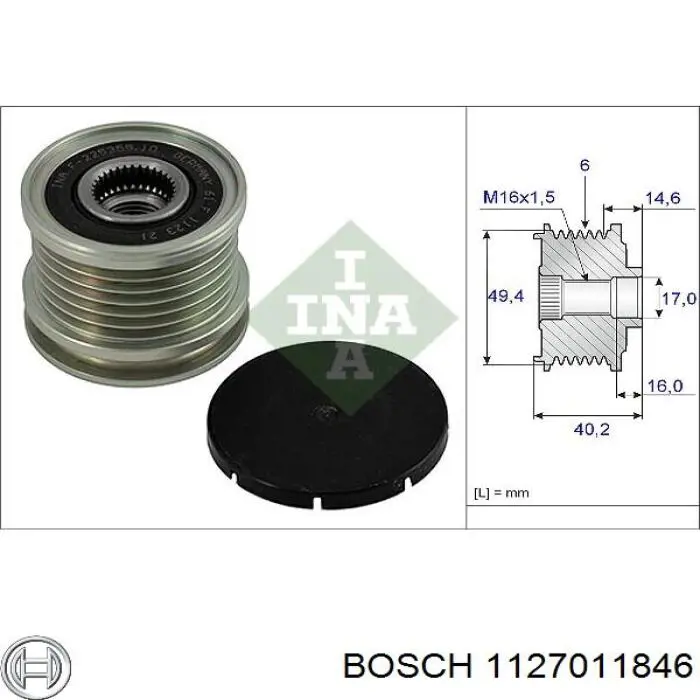 1127011846 Bosch polea del alternador