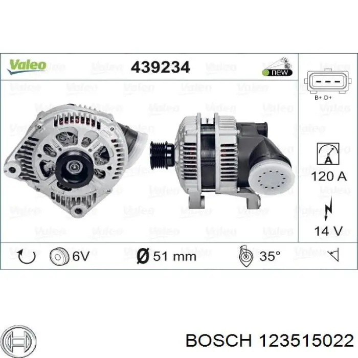 123515022 Bosch alternador