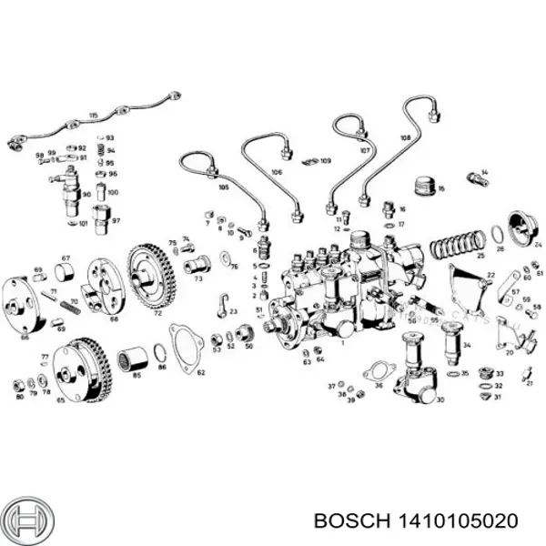 1410105020 Bosch cuerpo intermedio inyector superior