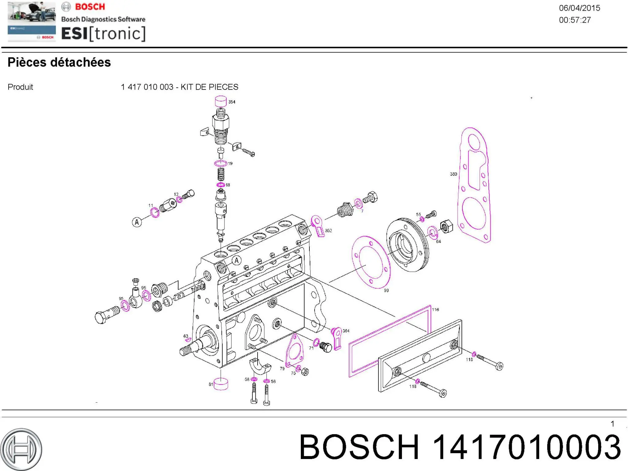 Kit de reparación de bomba de alta presión Bosch 1417010003 precio, desde 9,63 EUR