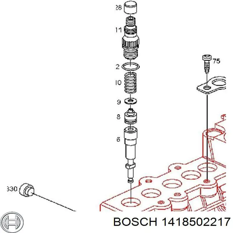 1418502217 Bosch Válvula de retorno de combustible