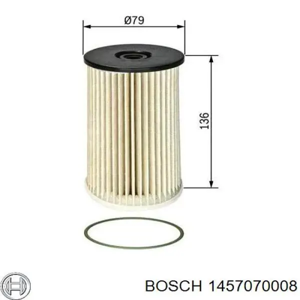 1457070008 Bosch filtro de combustible