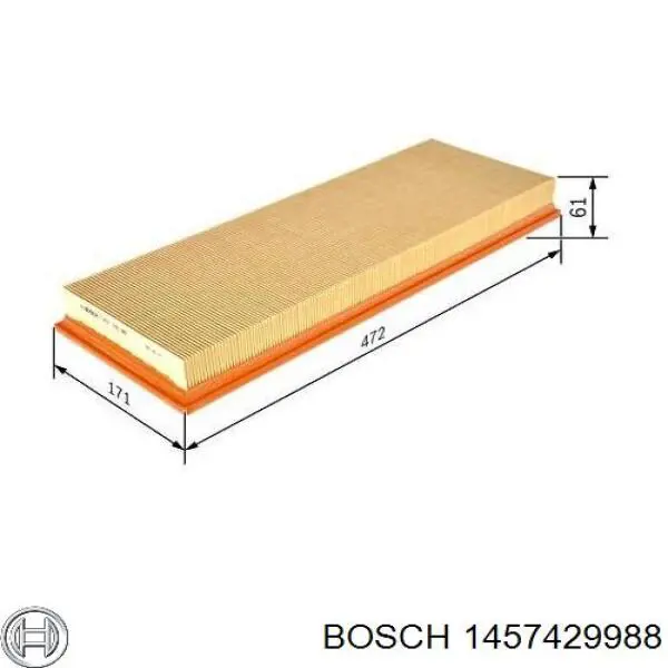 1 457 429 988 Bosch filtro de aire