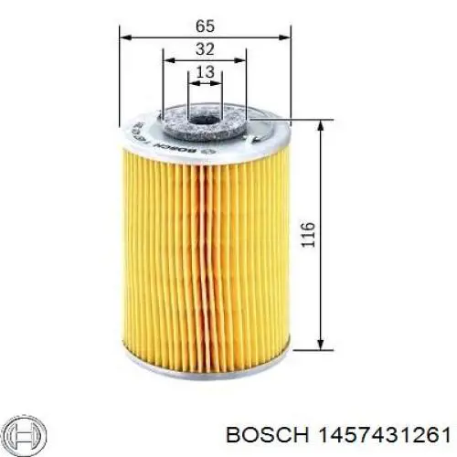 1 457 431 261 Bosch filtro combustible