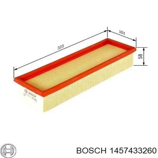 1 457 433 260 Bosch filtro de aire