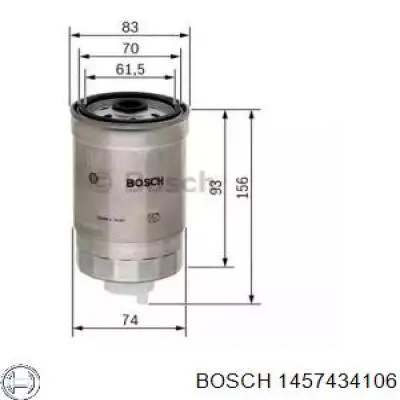 Filtro de combustible 1457434106 Bosch