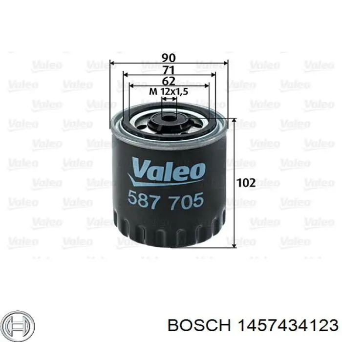 Filtro de combustible 1457434123 Bosch