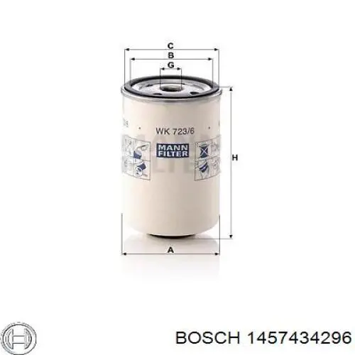 1457434296 Bosch filtro de combustible