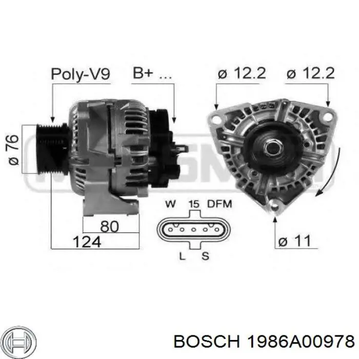 1986A00978 Bosch alternador