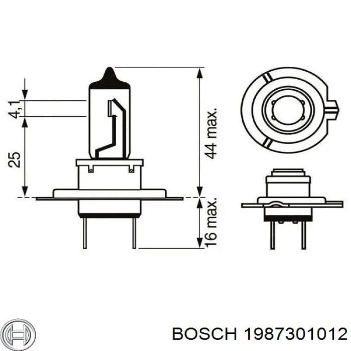 1987301012 Bosch Lámpara halógena