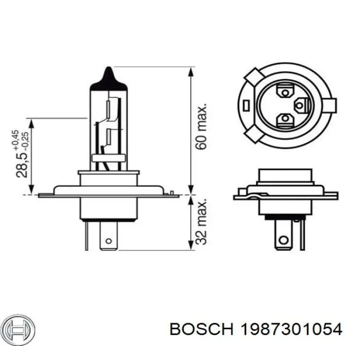 1 987 301 054 Bosch bombilla halógena