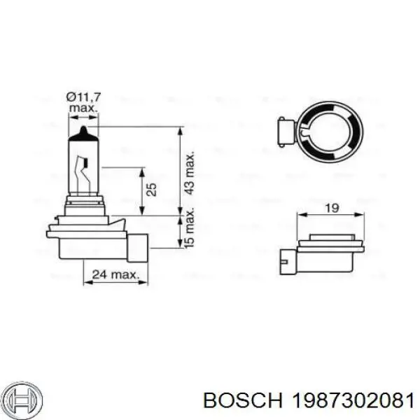 1987302081 Bosch Bombilla halógena
