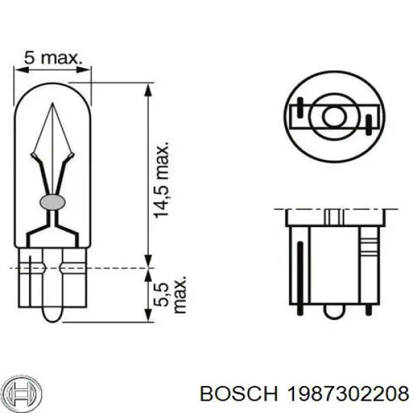 Lámpara del tablero de instrumentos 1987302208 Bosch