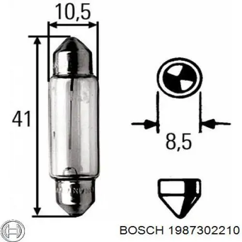 Lámpara de luz interior de cabina 1987302210 Bosch