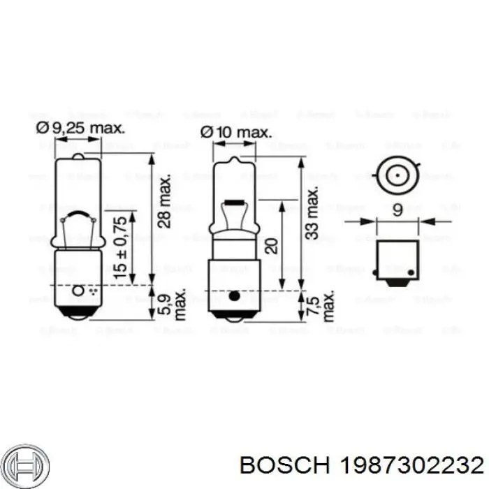 Bombilla de faro Bosch 1987302232 precio, desde 3,10 EUR