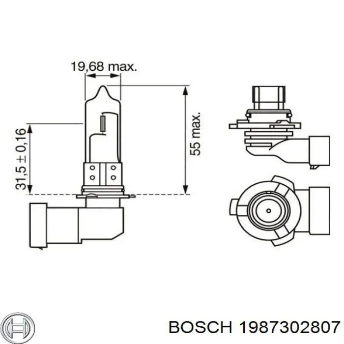 1987302807 Bosch bombilla halógena