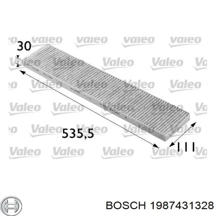 Filtro de habitáculo 1987431328 Bosch