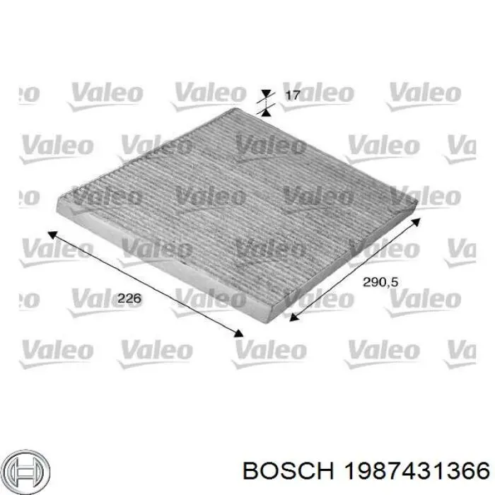 1987431366 Bosch filtro de habitáculo