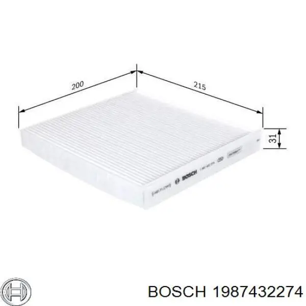 Filtro de habitáculo 1987432274 Bosch