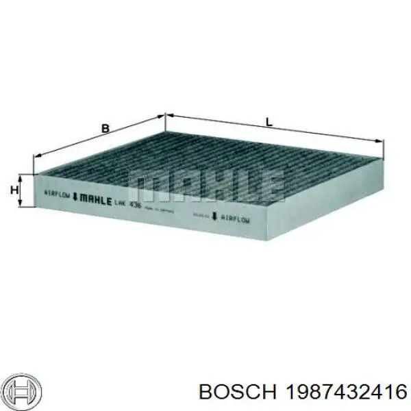 Filtro de polen Bosch 1987432416