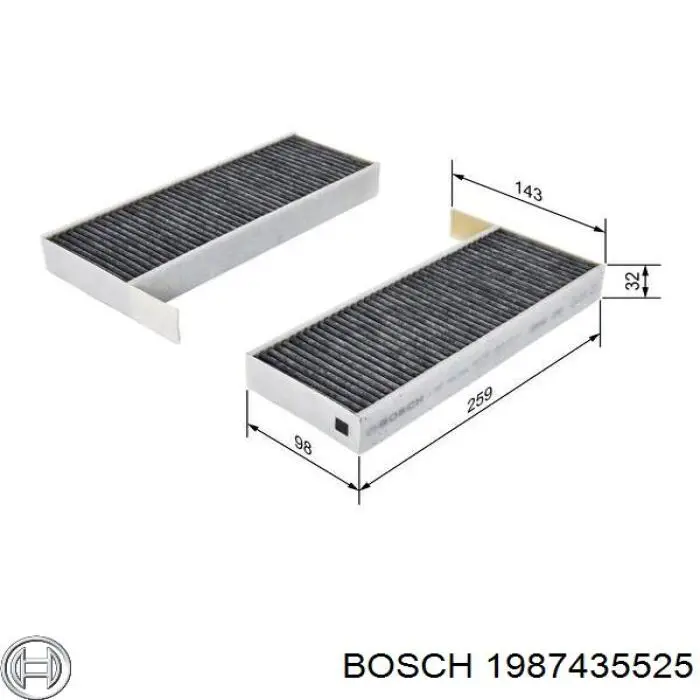 1987435525 Bosch filtro de habitáculo