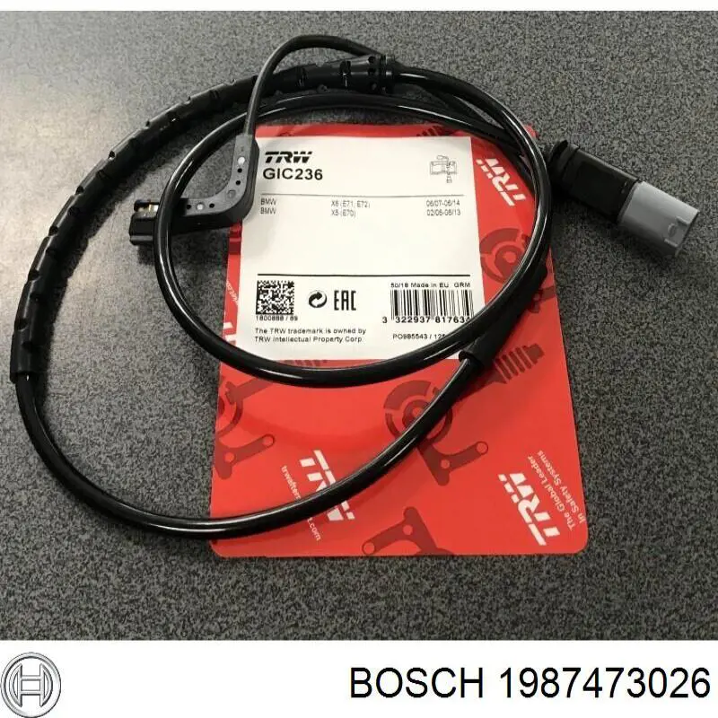 1987473026 Bosch Sensor de desgaste de pastillas de freno trasero