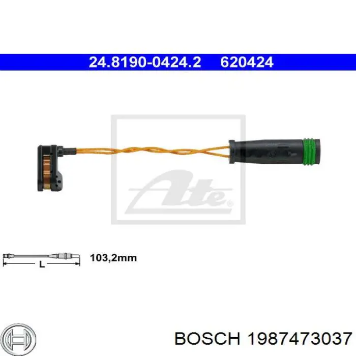 1987473037 Bosch contacto de aviso, desgaste de los frenos