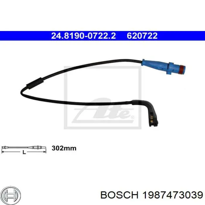 1987473039 Bosch contacto de aviso, desgaste de los frenos