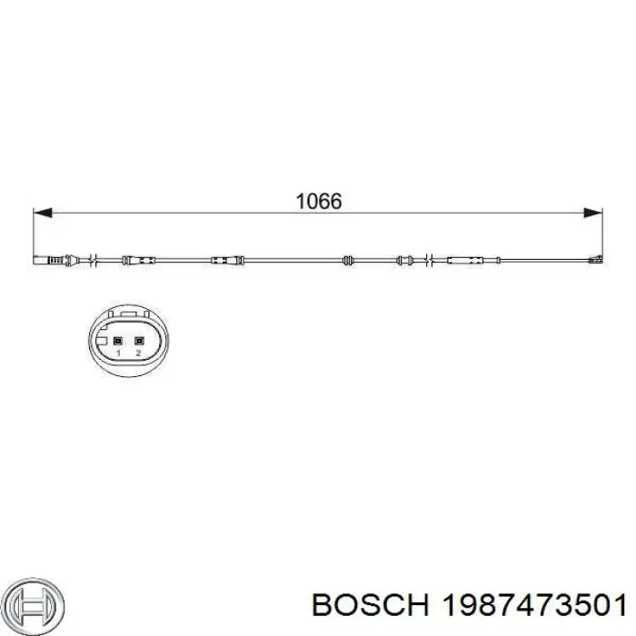 1987473501 Bosch contacto de aviso, desgaste de los frenos, trasero