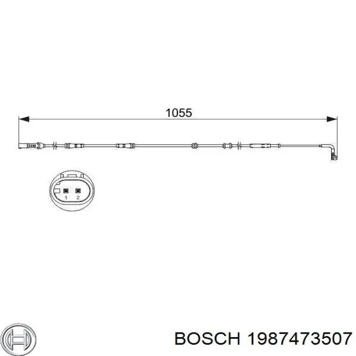 1987473507 Bosch contacto de aviso, desgaste de los frenos, trasero