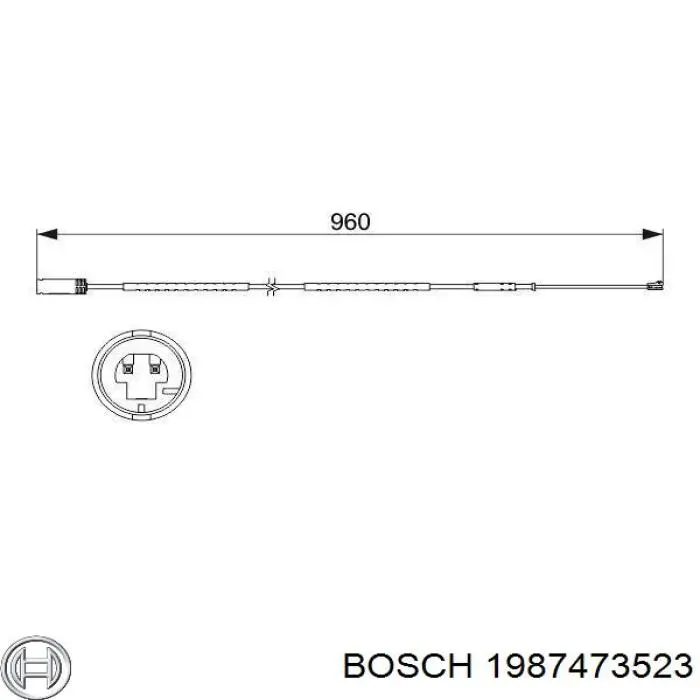 1987473523 Bosch contacto de aviso, desgaste de los frenos, trasero