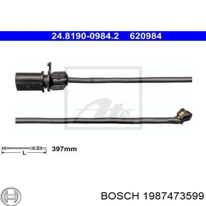 1987473599 Bosch contacto de aviso, desgaste de los frenos