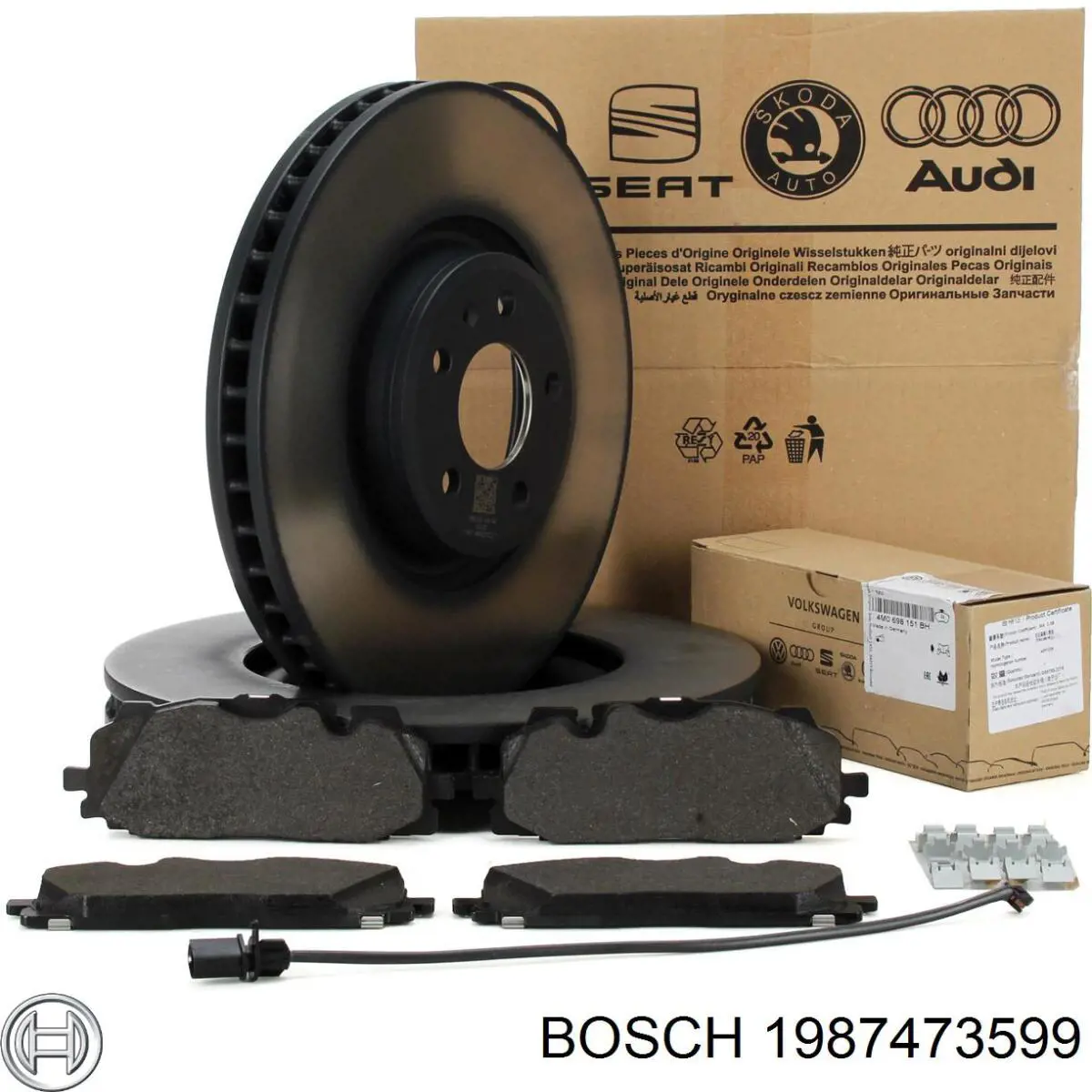 1987473599 Bosch Sensor de desgaste de las pastillas de freno delanteras