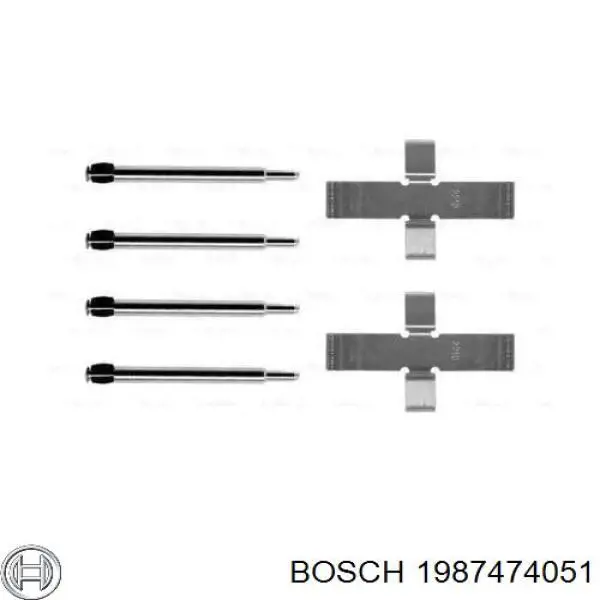 1987474051 Bosch conjunto de muelles almohadilla discos traseros