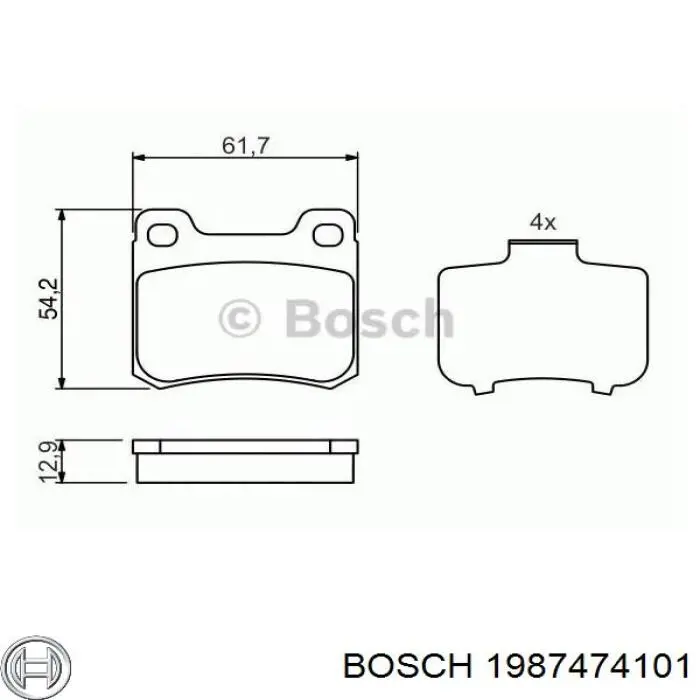 1987474101 Bosch juego de reparación, pastillas de frenos