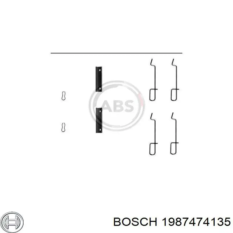 1 987 474 135 Bosch juego de reparación, pastillas de frenos