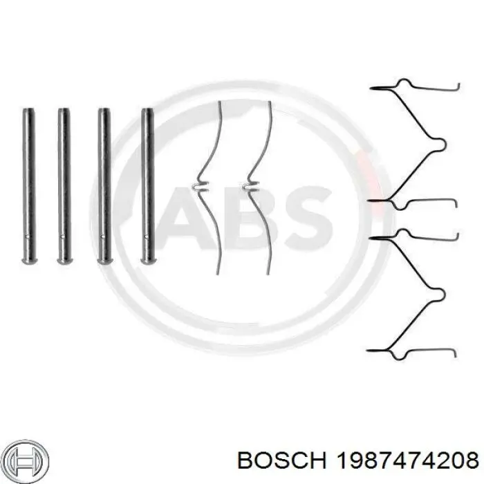 1987474208 Bosch conjunto de muelles almohadilla discos delanteros