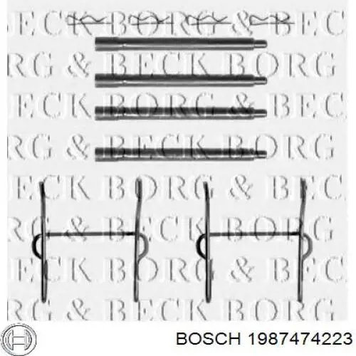 1987474223 Bosch juego de reparación, frenos traseros